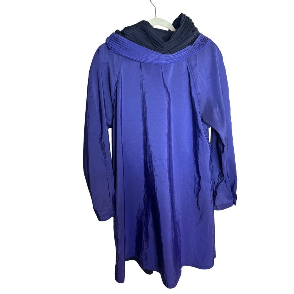 Mycra Pac Reversible Purple/Black Donatella Hooded Pockets Raincoat 0Pm - Small